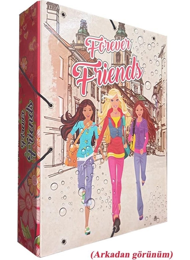 Artlantis - Elastic Folder 1 Piece Drawstring Folder with Girl Figure 32 x 24 x 6 cm School Student Folder Elastic Bag Drawstring File - Image 1
