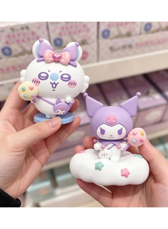 MINISO x Chiikawa x Sanrio Characters Crossover Collection Collectible Figure Blind Box, Full Display Set of 9 Sealed Mystery Boxes, Character Collectible for Display and Gifting - Image 2