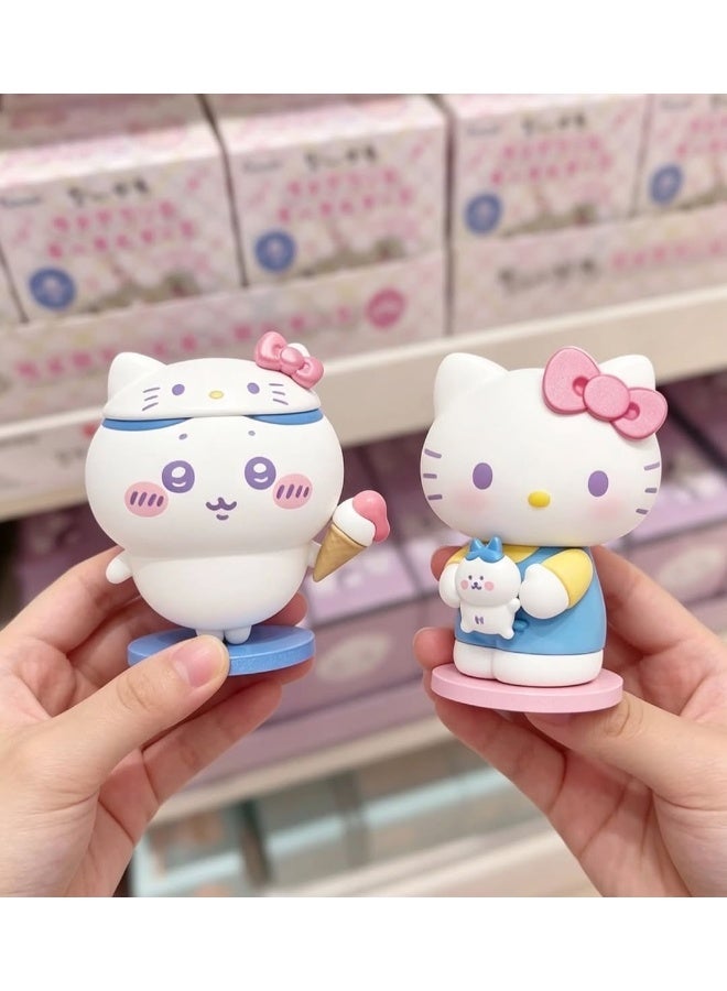 MINISO x Chiikawa x Sanrio Characters Crossover Collection Collectible Figure Blind Box, Full Display Set of 9 Sealed Mystery Boxes, Character Collectible for Display and Gifting - Image 3