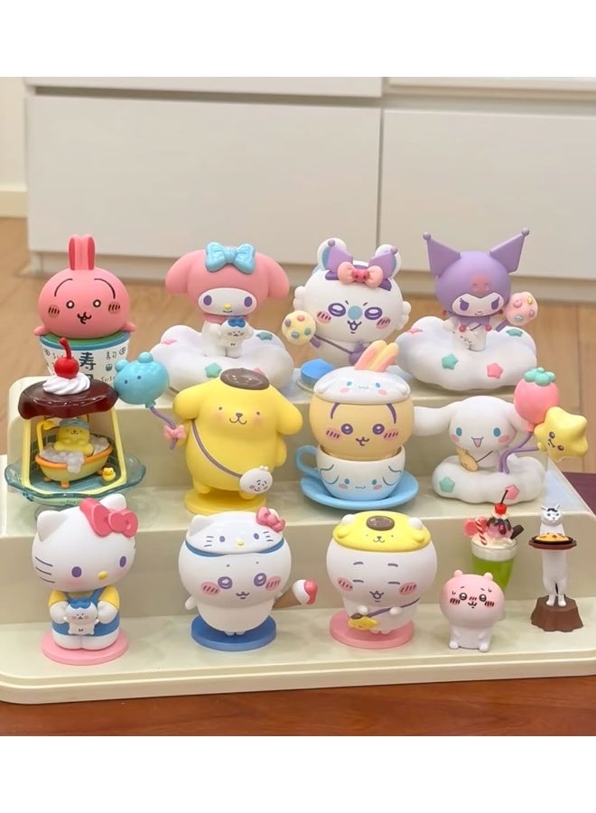 MINISO x Chiikawa x Sanrio Characters Crossover Collection Collectible Figure Blind Box, Full Display Set of 9 Sealed Mystery Boxes, Character Collectible for Display and Gifting - Image 4