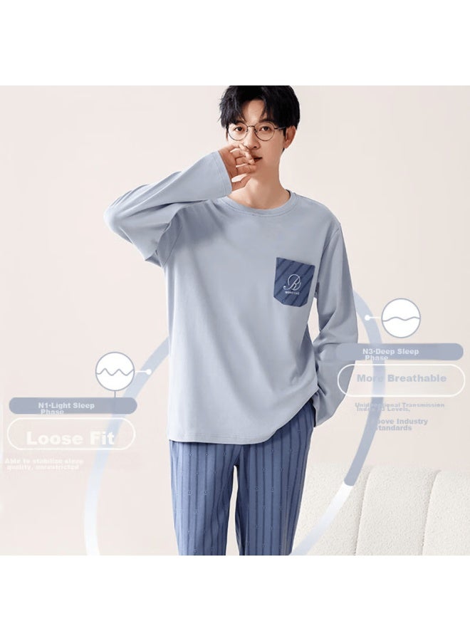 Yimian Men's Pajamas, 100% Pure Cotton, Summer New Style, All-cotton Short-sleeve Shorts, Comfortable Loose-fitting, Suitable For Outdoor Wear, Home Loungewear Set - Image 2