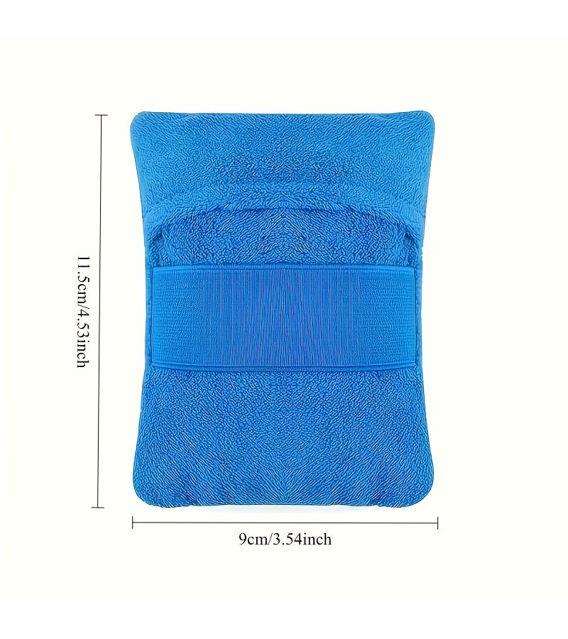 Blue 2 Piece Portable Summer Sand Remover Set with Soft Fabric and Exfoliating Bristles for Travel Beach Camping - Image 3