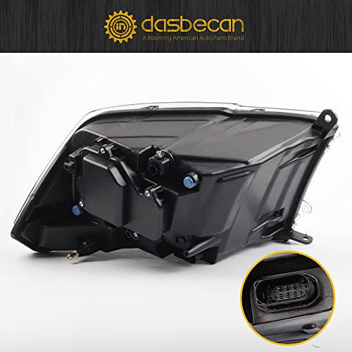 Dasbecan OE Projector Halogen Headlights w/LED Signal DRL Compatible With Dodge Ram 1500 2500 3500 2013-2018 Left Driver Side Headlamp assembly Chrome Trim w/Bulbs Replaces#68324941AD CH2502290 - Image 5