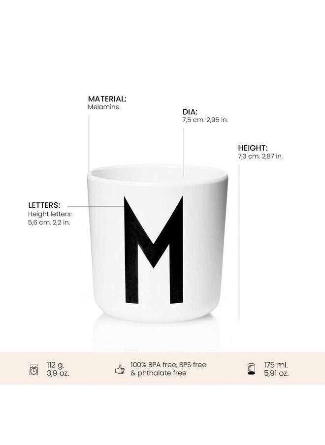 Design letters Design Letters Melamine Sippy cups for Baby 7 Oz A-Z | Kids Cups Designed in Denmark Reusable Cup for Baby 6+ Month|Learning Cup BPA/BPS Free | Children Drinking Cup Dishwasher Safe, Toddler Cup White  - Image 2