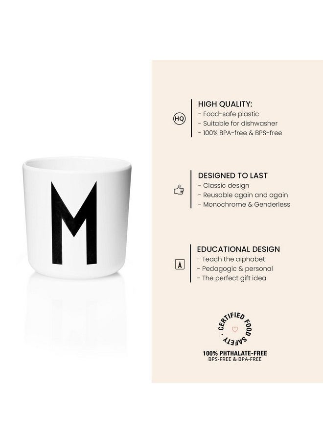 Design letters Design Letters Melamine Sippy cups for Baby 7 Oz A-Z | Kids Cups Designed in Denmark Reusable Cup for Baby 6+ Month|Learning Cup BPA/BPS Free | Children Drinking Cup Dishwasher Safe, Toddler Cup White  - Image 3