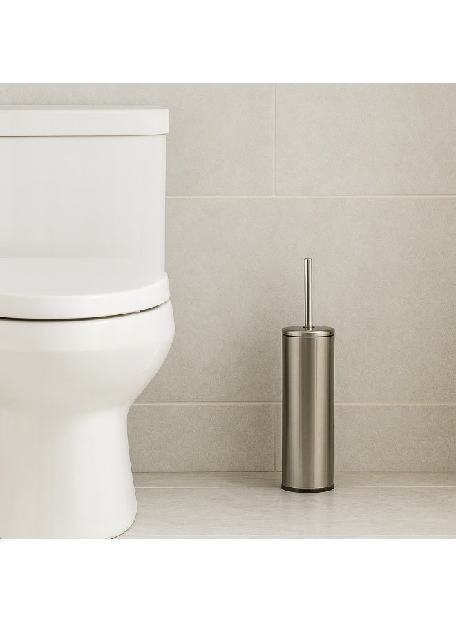 Primanova Toilet Brush With Acrylic Holder & Stainless Steel Handle – 41 cm Bathroom Brush With Inner Bowl (Silver) - Image 3