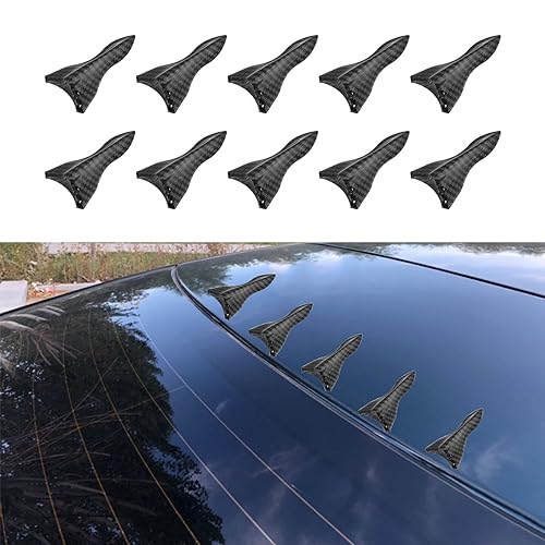 HAOBO 10 PCS Diffuser Shark Fin Kit, Spoilers for Cars, Car Exterior Accessories Shark Fin Kit Compatible with Spoiler Roof Wing Air Vortex Generator - Image 1
