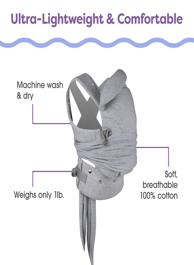 Boppy ComfyGrow Baby Carrier, 7-35lbs, Dove Gray, Newborn to Toddler with 3 Carrying Positions, 3-Stage Adjustable Seat and Head Support, Cotton Fabric - Image 4