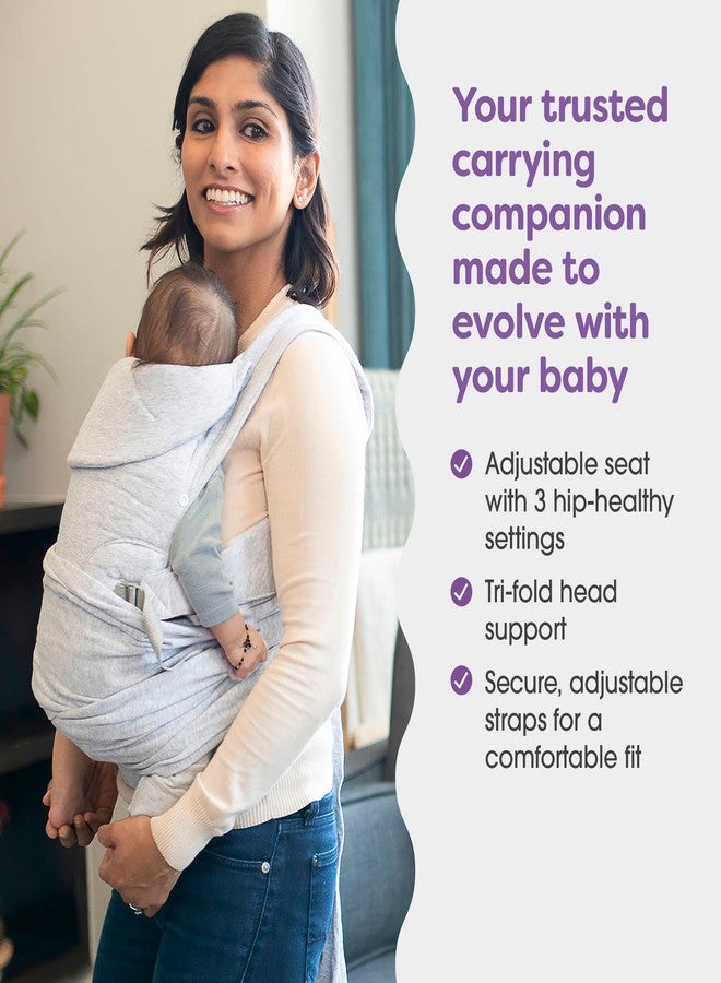 Boppy ComfyGrow Baby Carrier, 7-35lbs, Dove Gray, Newborn to Toddler with 3 Carrying Positions, 3-Stage Adjustable Seat and Head Support, Cotton Fabric - Image 2