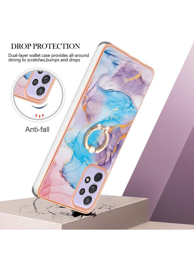 اس-توب جراب لهاتف Samsung Galaxy A73 5G مطلي بالكهرباء IMD TPU مع حلقة - Image 2