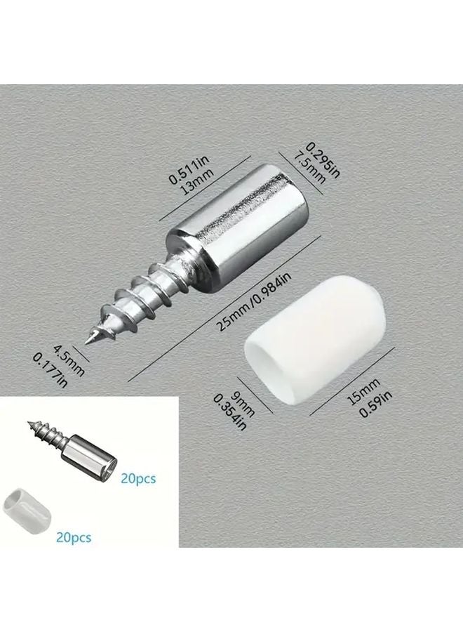 20 Sets No Drill Cross Layer Shelf Brackets Self Tapping Board Support Screws Adjustable - Image 4