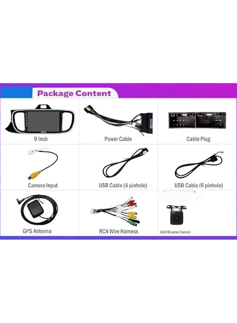 Generic Android Car Stereo Navigation System, 9-inch Touchscreen Display, GPS Navigation, Bluetooth, Compatible with KIA PEGAS 2012-2017, Wi-Fi, Mirror-link, USB, Apple CarPlay, FM Radio, 2+32  - Image 5