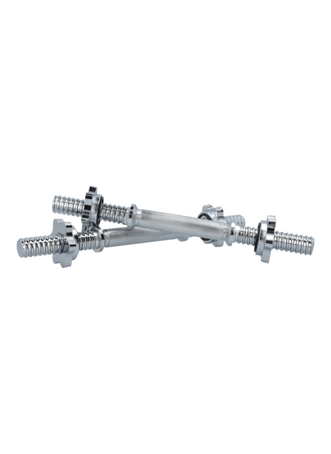 BODY SCULPTURE Steel Threaded Knurled Handles Heavy Workout Dumbbell Silver 14 Inch BW-5070-B  - Image 1