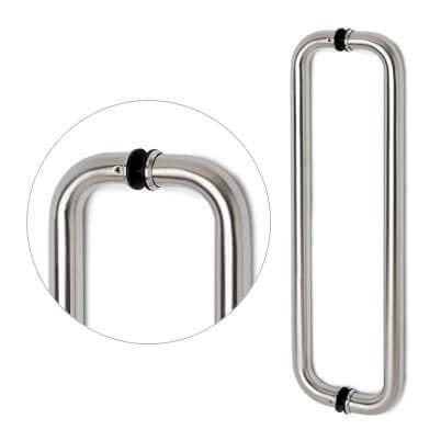 Bosney Stainless Steel Pipe Pull HandleD Handle for Glass DoorPull HandleO Shape Handle Matt Finish 25 mm 12 inch Silver - Image 3