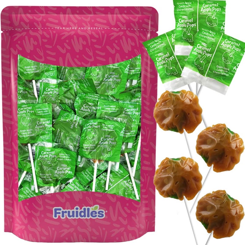 Fruidles Tootsie Caramel Apple Pops Lollipops Suckers, Kosher Certified Dairy, Individually Wrapped (10-Pack) - Image 1