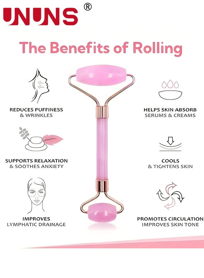 UNUNS 12Pcs Sleeping Hair Styling Tools Set,Curler And Facial Massager,1 Pillowcase,Heat-Free Curling Iron Set,Overnight Curler,1 Sleeping Soft Eye Mask,1 Storage Bag,Facial Roller Skin Care Tools for Women,Pink - Image 3