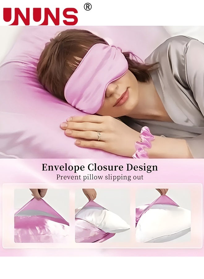 UNUNS 12Pcs Sleeping Hair Styling Tools Set,Curler And Facial Massager,1 Pillowcase,Heat-Free Curling Iron Set,Overnight Curler,1 Sleeping Soft Eye Mask,1 Storage Bag,Facial Roller Skin Care Tools for Women,Pink - Image 5