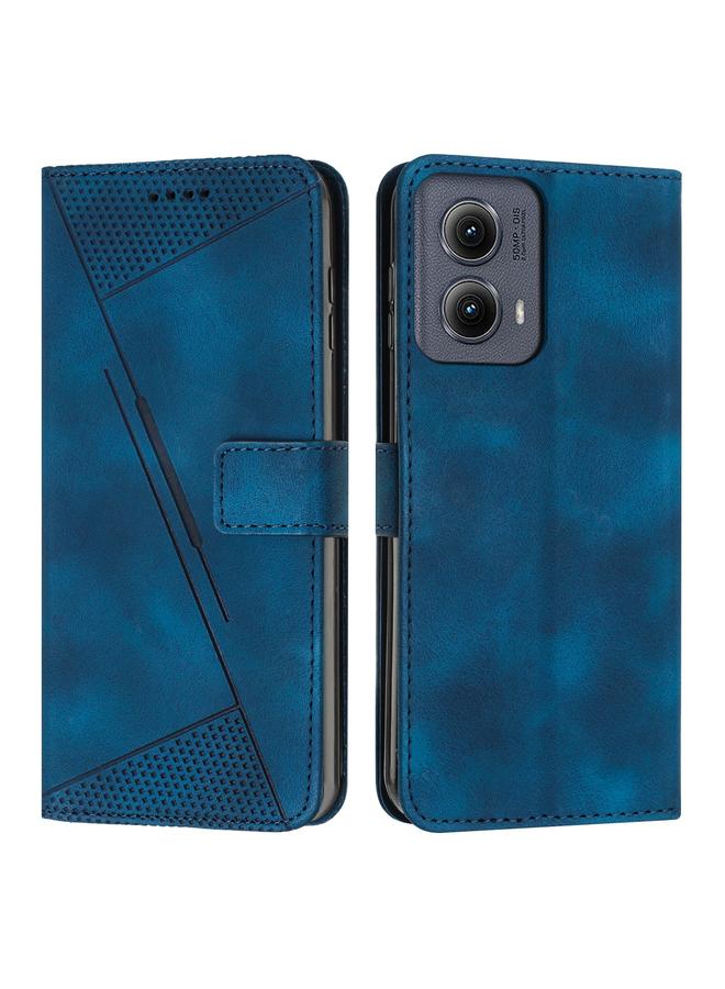 جرين تايجر حافظة هاتف جلدية مثلثة الأحلام لموتورولا إيدج 2024 مع حبل (أزرق)