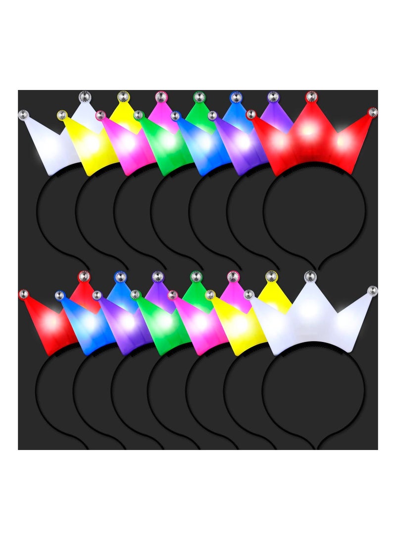 Light Up LED Crown Tiara, 14 PCS Flashing Princess Headband, for Kids Girls Boys, Multicolor Headband Crowns Hair Hoop, Party Supplies, Costume Accessories - Image 5