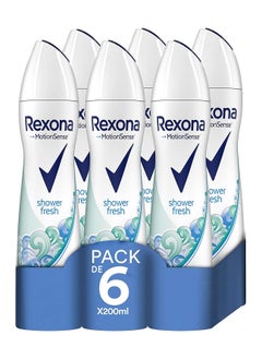 Rexona Rexona Antiperspirant Deodorant Shower Fresh – Pack of 6 x 200 ml  - Image 1