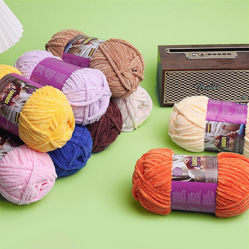 Lpalats Chunky Chenille Yarn for Crocheting - 3x100g/3.5oz Baby Blanket Yarn for Crocheting Soft - 262 Yards Fluffy Thick Plush Yarns for Knitting Blankets Amigurumi (3, Pale Pink) - Image 5