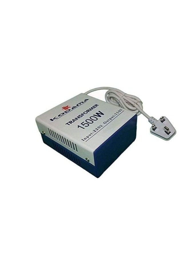 Generic Etroon Kodama Transformer 1500 Watt Universal 3 Pin UK Power Cord With Safety Fuse Included Plug Transformer 220V To 110V Step Down Power Converter  - Image 1