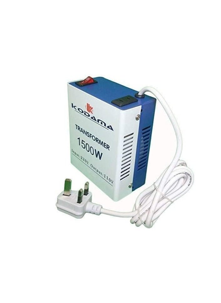 Generic Etroon Kodama Transformer 1500 Watt Universal 3 Pin UK Power Cord With Safety Fuse Included Plug Transformer 220V To 110V Step Down Power Converter  - Image 2
