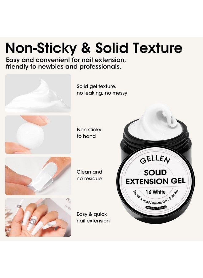 Gellen White Solid Builder Extension Gel, Hard Builder Gel For Nails Non Sticky To Hand, 3D Nail Gel Sculpting Gel Molding Gel For Carving Patterns Decoration Nail Extension Gel - Image 4