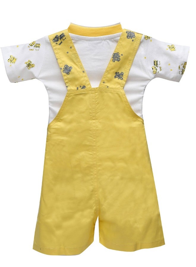 Balloons Unisex Baby Romper Cotton-Dungaree Set (Yellow, 12-18 Months) - Image 2