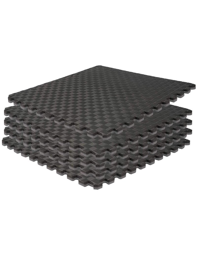 سكاي لاند حصائر ألغاز متشابكة عالية الكثافة من EVA (5 قطع) | حصيرة حماية للأرضية بسمك 2.5 سم لـ MMA، تدريب القوة، الصالة الرياضية المنزلية، الفنون القتالية، واليوغا | تصميم غير قابل للانزلاق باللونين الأسود والرمادي، حصيرة تمارين متينة وسهلة التنظيف - Image 2