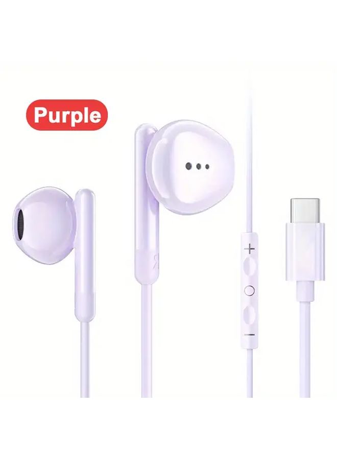 Wired Headphones USB C And 3 5mm Black Volume Control Stereo Sound For iPhone Samsung - Image 2