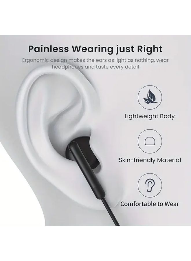 Wired Headphones USB C And 3 5mm Black Volume Control Stereo Sound For iPhone Samsung - Image 5