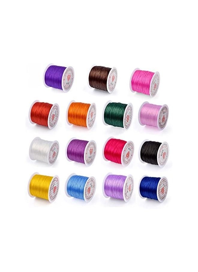 Generic 25 Pieces Jewelry Cord Elastic Bracelet Rope Crystal Beading Mix colors5 x 5 x 4cm  - Image 3