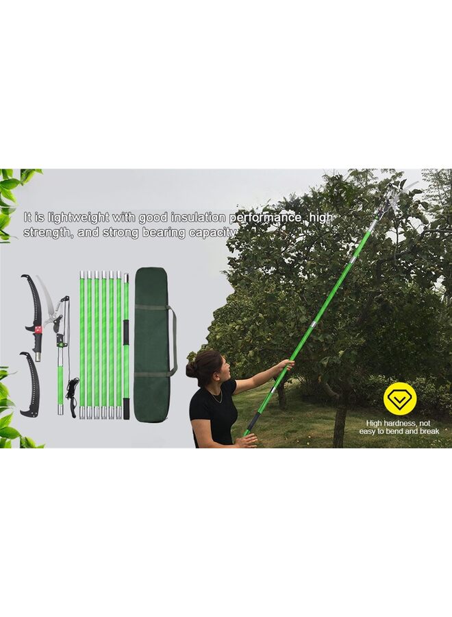 Manual Pole Saw, 7.84-26 ft Extendable Tree Pruner, Sharp Steel Blade and Scissors High Branches Trimming, Branch Trimmer with Lightweight 8 Fiberglass Handles(A) - Image 5