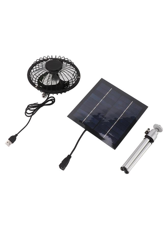 Loquat 5W Solar Panel Fan Portable Solar Panel Powered USB Fan with Bracket for Camping Fishing Travel  - Image 1