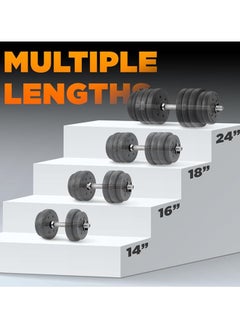 Yes4All Metal Threaded Dumbbell Handles Chrome Grip  - Image 4