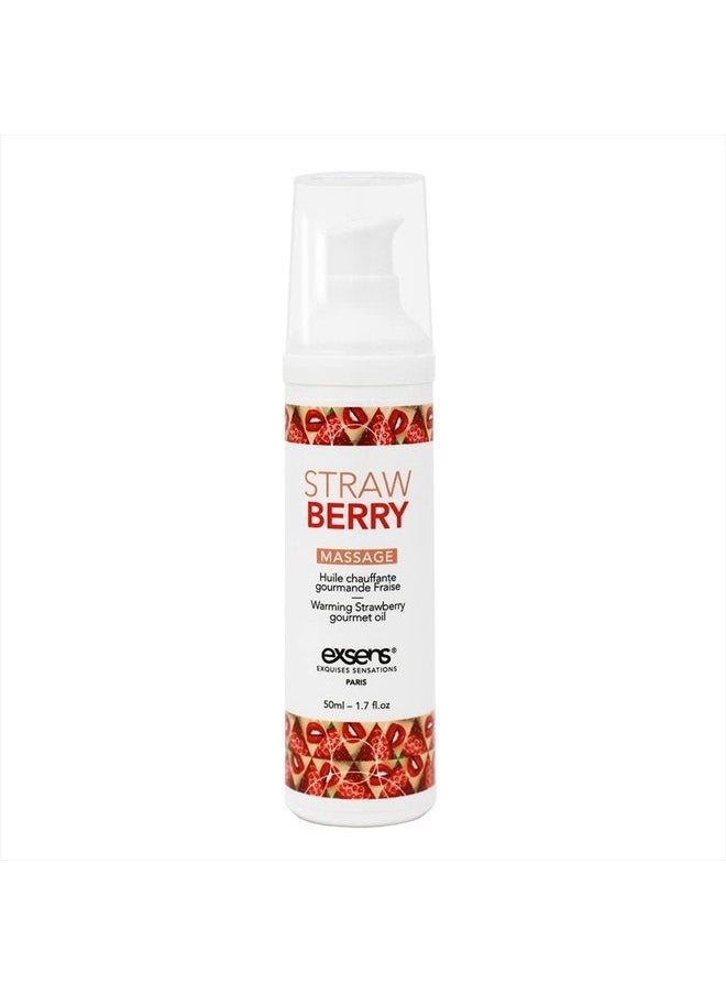 Exsens - Exsens Strawberry Warming Massage Oil, All Natural, Paraben-Free Formula for Men, Women, and Couples, Edible and Body Safe, 1.7 fl oz, 1 Count - Image 1