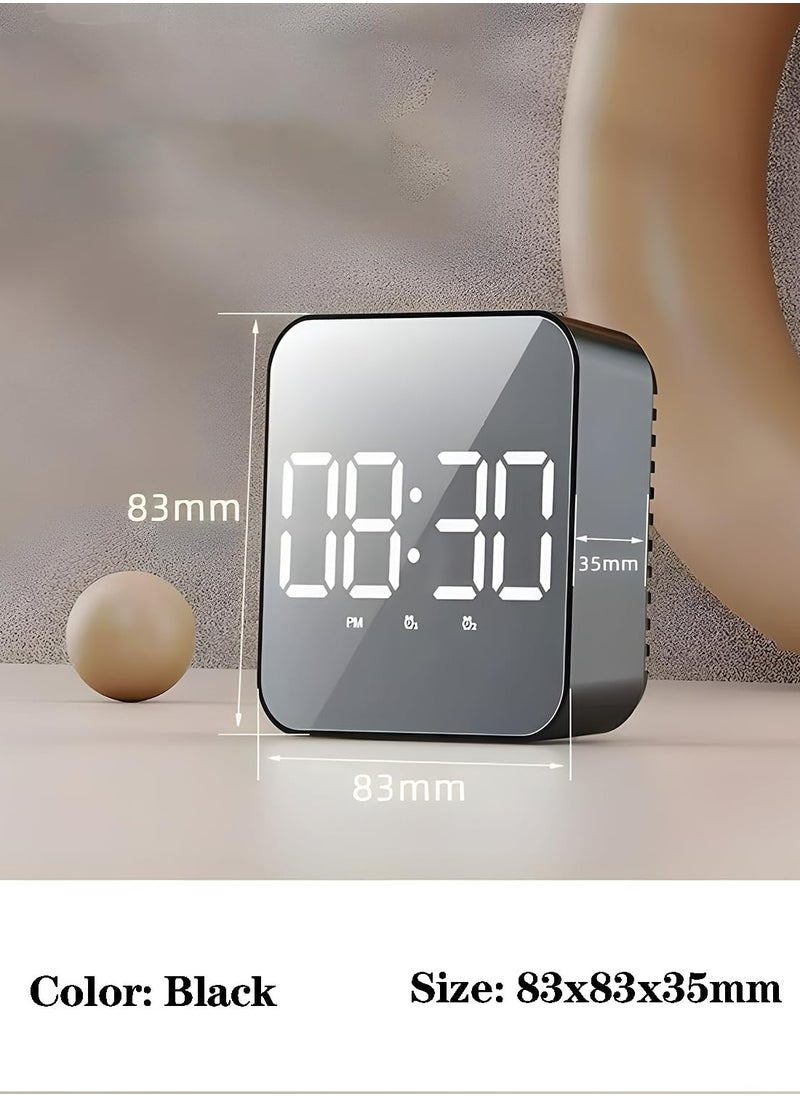 Oasisgalore - Digital Alarm Clock LED Display Mirror Clock，Modern Electronic Clock for Bedroom Office - Image 1