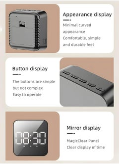 Oasisgalore Digital Alarm Clock LED Display Mirror Clock，Modern Electronic Clock for Bedroom Office  - Image 5