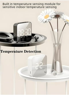 Oasisgalore Digital Alarm Clock LED Display Mirror Clock，Modern Electronic Clock for Bedroom Office  - Image 4
