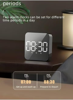 Oasisgalore Digital Alarm Clock LED Display Mirror Clock，Modern Electronic Clock for Bedroom Office  - Image 3