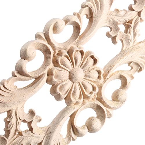 MUXSAM Wood Appliques Onlays, Long Wooden Carvings Decals Overlays for Wall Mantels Dresser Cabinet Closet Door Furniture Decoration(2-Pack, 22x8cm/8.7"x3.2") - Image 4