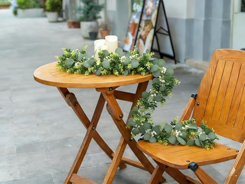 Vlorart 6ft Eucalyptus Garland with Boxwood and White Florals, Mixed Greenery Eucalyptus Garland for Wedding Arch, Backdrop, Table, Mantel and Home Decor - Image 5