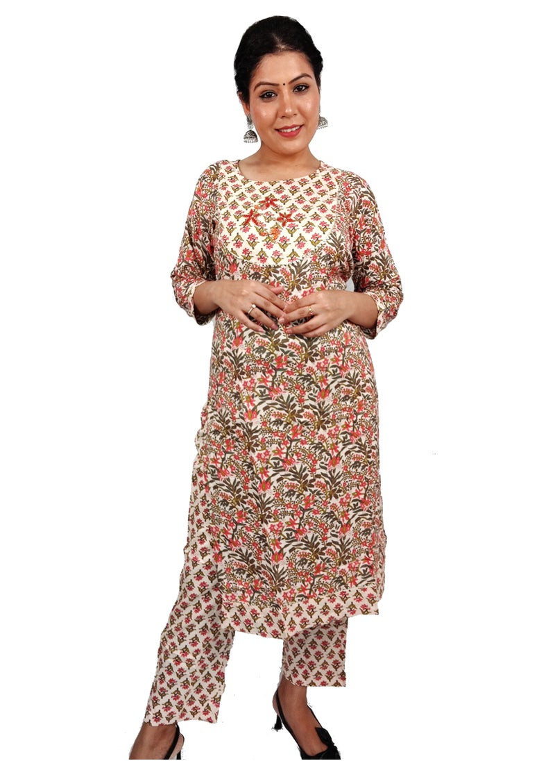 PRIYA’S PANACHE - Women Kurti with Dupatta and Palazzo Set | Ladies Top Kurta Kameez Salwar Suit Bottom Pant | Ethnic Indian Pakistani Party Dress | Traditional Festival Ready to Wear - Image 1