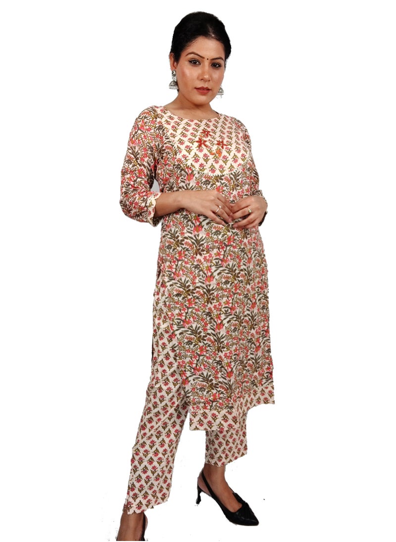 PRIYA’S PANACHE - Women Kurti with Dupatta and Palazzo Set | Ladies Top Kurta Kameez Salwar Suit Bottom Pant | Ethnic Indian Pakistani Party Dress | Traditional Festival Ready to Wear - Image 1