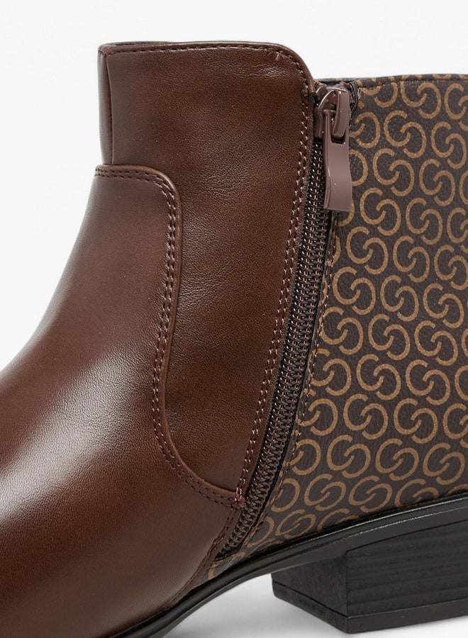 Celeste Women's Buckle Accent Block Heeled Ankle Boots with Zip Closure - Image 4