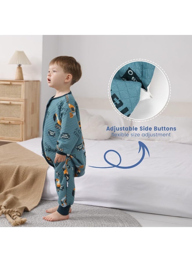 ZIGJOY Toddler Sleep Sack with Feet 1.5 Tog Sleeping Bag with Legs Wearable Blanket Toddler Cotton Footed Sleep Sack for Early Walkers, Excavator, 2T-3T, Medium - Image 5