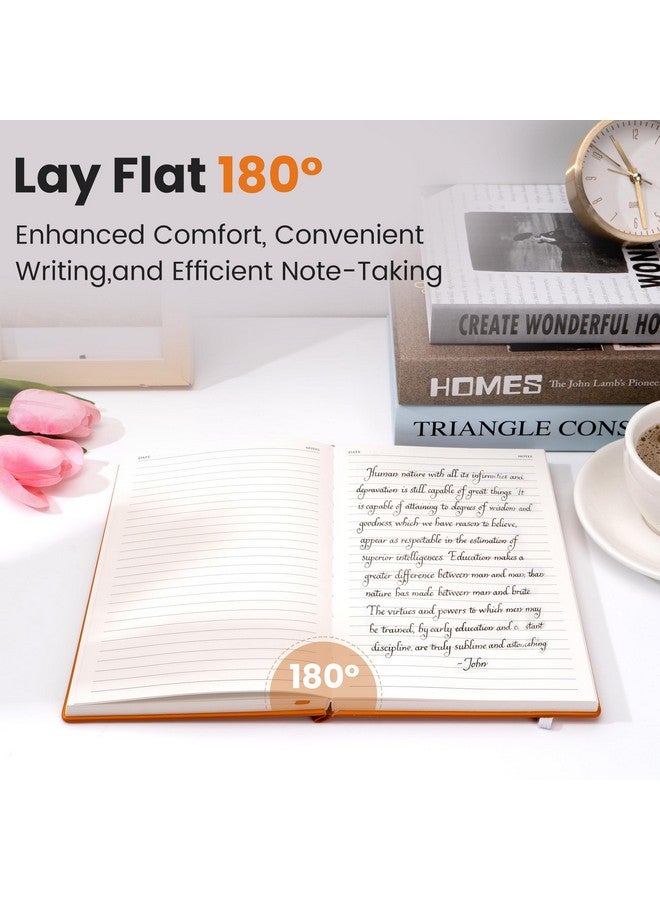CAGIE New Days Personal Diary For Women, 300 Pages 100 Gsm Lined Journal 180°Lay Flat Daily Journals For Writing, Gift For Women Men During Any Stage Of Their Recovery Journey, Orange - Image 4
