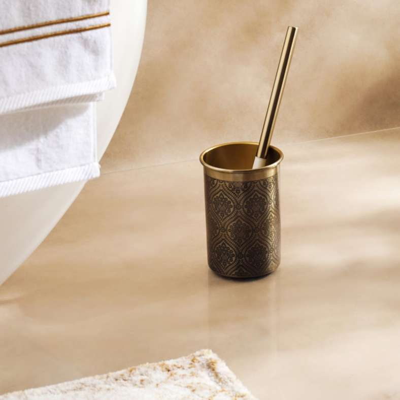 Pan Home Heritage Toilet Brush Holder 10.5X10.5X36.5 - Gold - 211SEH9900070 - Image 1