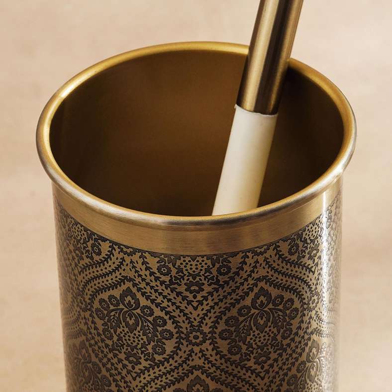 Pan Home Heritage Toilet Brush Holder 10.5X10.5X36.5 - Gold - 211SEH9900070 - Image 3
